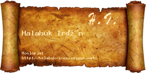 Halabuk Irén névjegykártya